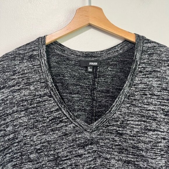 Wilfred Free Heathered Black Long Sleeve V-Neck Top - Size S - Picture 10 of 11